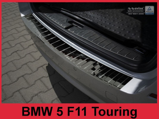Nakładka na zderzak tylny do BMW serii 5 F11 Touring (Czarna-Lustro)