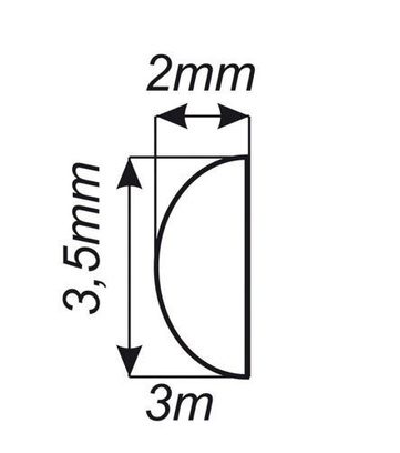 Samochodowa listwa ozdobna na rant 3m x 3,5/2mm