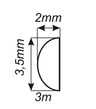 Samochodowa listwa ozdobna na rant 3m x 3,5/2mm
