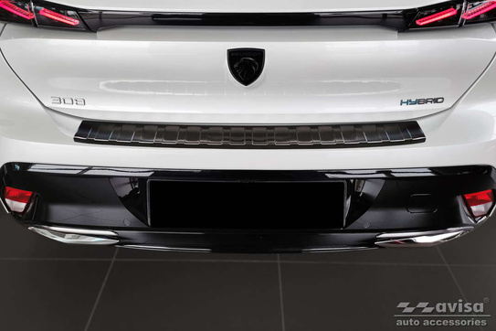 Nakładka na zderzak tylny do Peugeot 308 3 Hatchback (Czarna)