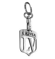 Brelok stalowy -  Łotwa (srebrny)