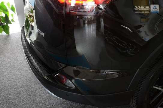 Toyota Rav4 IV Zestaw - Czarna nakładka na zderzak tylny + nakładki progowe - czarne)