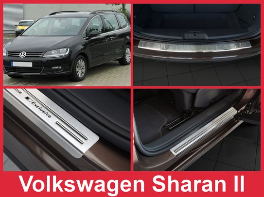 VOLKSWAGEN SHARAN 2 Zestaw (Nakładka na zderzak tylny + nakładki progowe) 