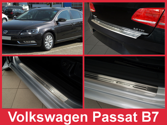 Zestaw (Nakładka na zderzak tylny + nakładki progowe) do Volkswagen Passat B7 