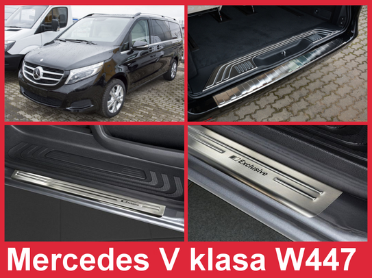 Mercedes W447 V klasa Zestaw (Nakładka na zderzak tylny + nakładki progowe). 