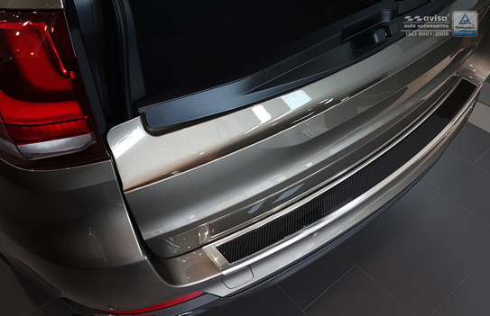 Nakładka na zderzak tylny do BMW serii X5 III F15 Carbon Fiber + Stal