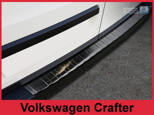 Czarna Nakładka (listwa) ochronna na zderzak tylny Volkswagen Crafter
