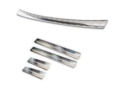 Toyota Rav4 V Zestaw - nakładka na zderzak tylny + nakładki progowe (Stal)