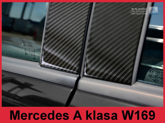 Mercedes W169 A klasa Osłony na słupki drzwi Karbon