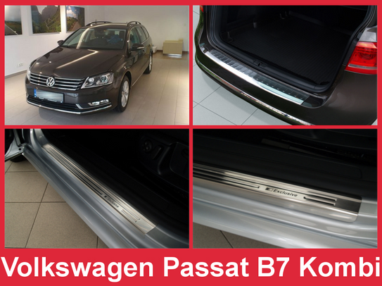  Zestaw (Nakładka na zderzak tylny + nakładki progowe) do Volkswagen Passat B7 Kombi