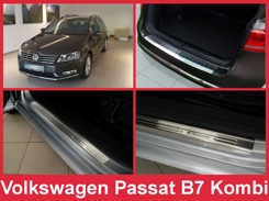  Zestaw (Nakładka na zderzak tylny + nakładki progowe) do Volkswagen Passat B7 Kombi